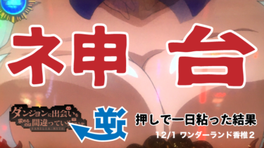 抽選悪くても勝機あり？ダンまちを設定狙いした結果【12/1 ワンダーランド香椎２】